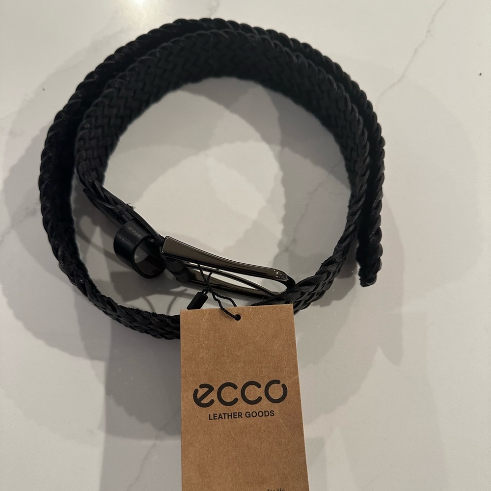 NWT Ecco 36 Italian braided leather belt